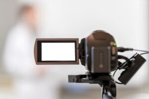 ビデオカメラで撮影